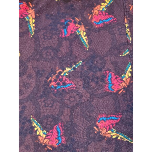 Lularoe Leggings Brown Women S/M Yellow Orange Red Butterflies Monarchs EUC - Picture 2 of 5